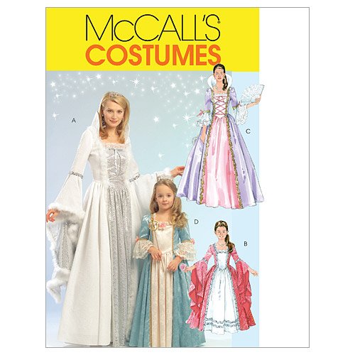 McCall's Patterns M5731 Size Miss Small-Medium-Large-Extra-Large Misses'/ Children's/ Girls' Princess Costumes, Pack of 1, White