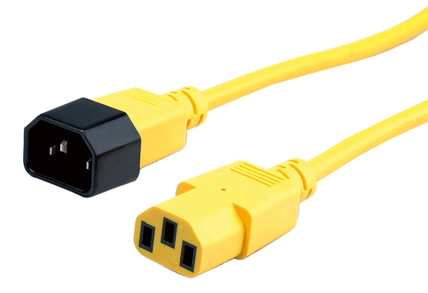 Roline IEC320 C14 to C13 10A 3m Yellow Power Cable for PC, Monitor, Hifi Devices, Peripherals, 1.8 m