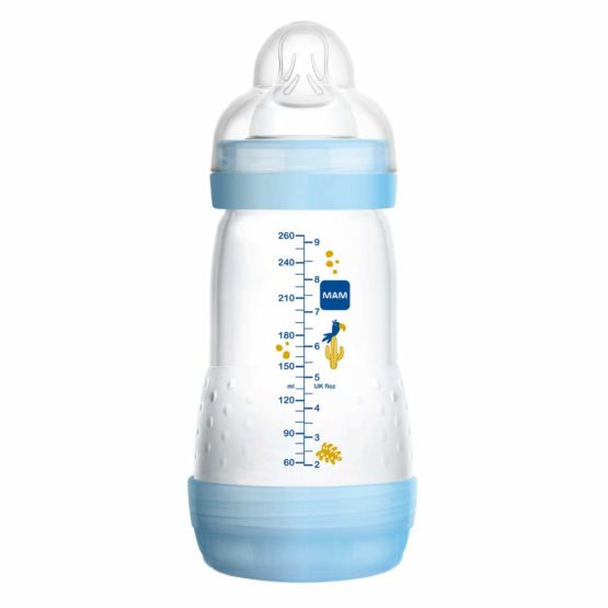 MAM Easy Start Self Sterilising Anti-Colic Baby Bottle Pack of 3 (3 x 260 ml), Anti-Colic Bottle with Medium Flow MAM Teats, Newborn Essentials, Blue (Designs May Vary) - Image 2