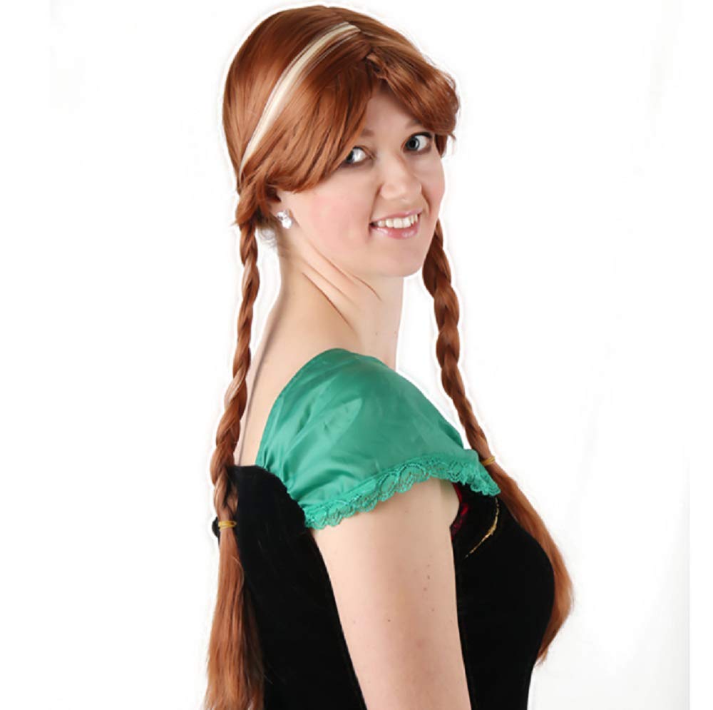 Women's Long Braid Cosplay Synthetic wigs for Fancy Dress Halloween Christmas parties (Red head/Orange) - Image 3