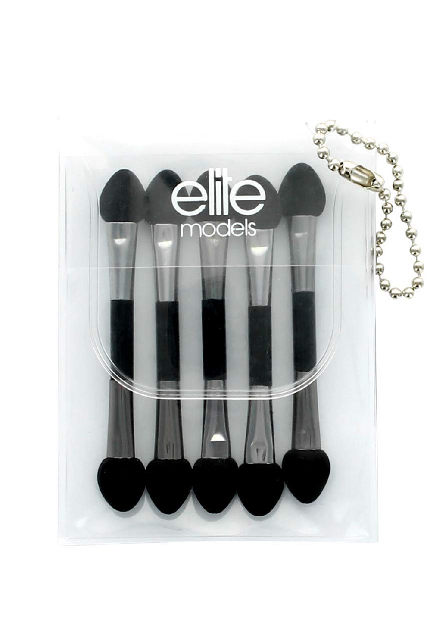 Elite Models Double-Ended Applicators Eye Shadow, 5pcs, Purple, Foam, Synthetic Foam Bristles, 65mm, Eyeshadow Brush, Cosmetic Brush