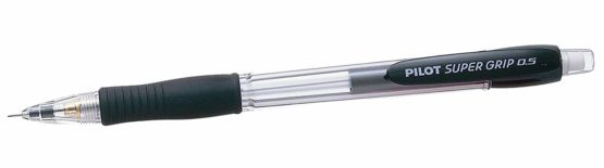 Pilot Super Grip Mechanical Pencil 0.5 mm Lead - Black Barrel, Pack of 12