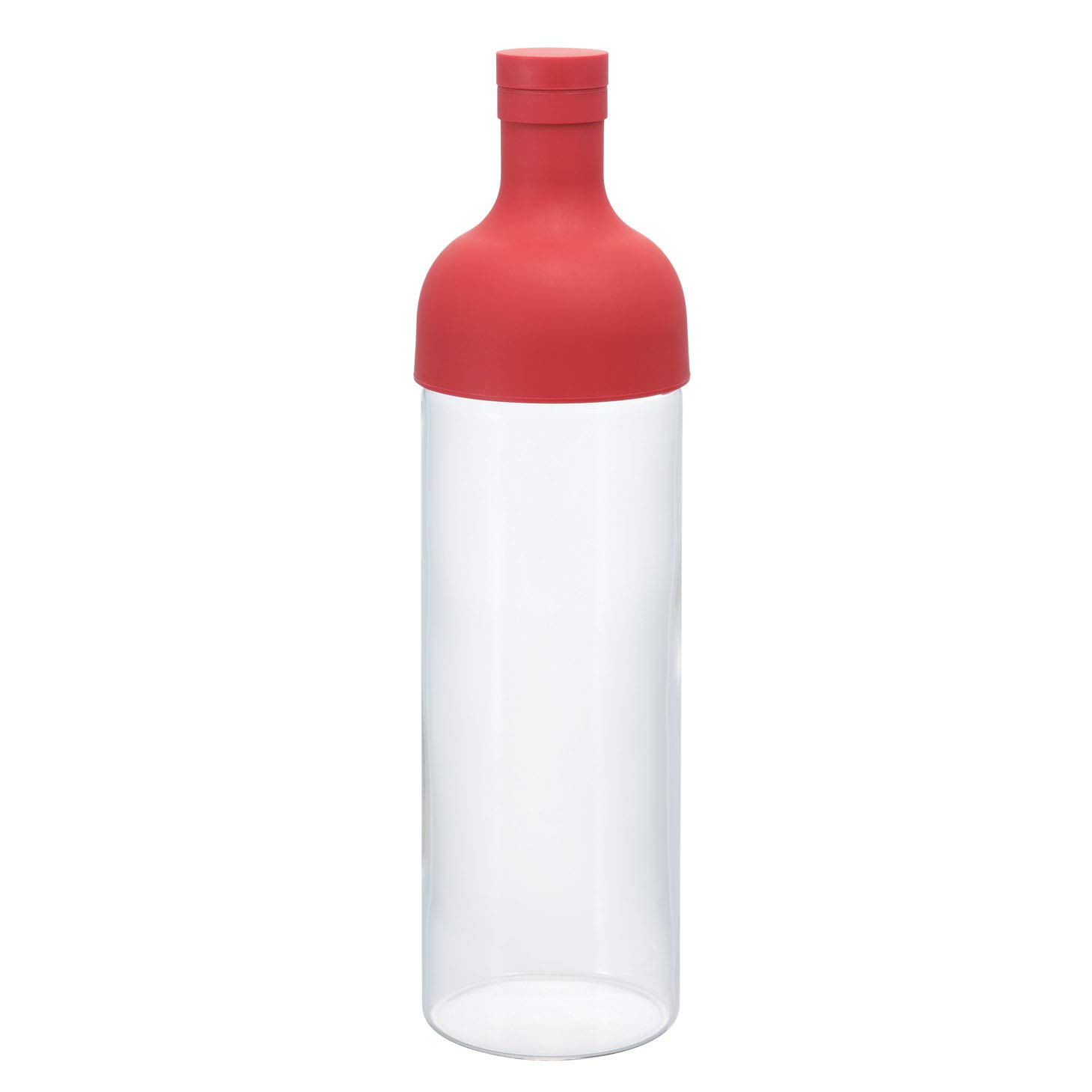 Hario Wine Bottle Style Filter Teapot, Glass, Red