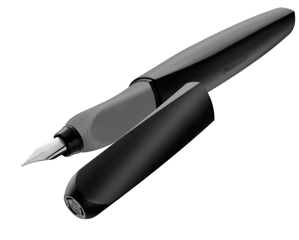 Pelikan Twist 946806 Fountain Pen in Folding Box, Universal for Right and Left Handers with M Nib Silver