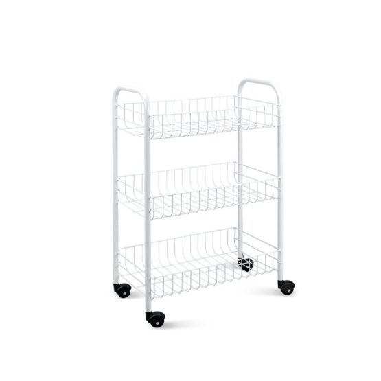 Metaltex 340633 Service Trolley Siena with 3 Stages, Metal, White, 23 x 41 x 63 cm - Image 2
