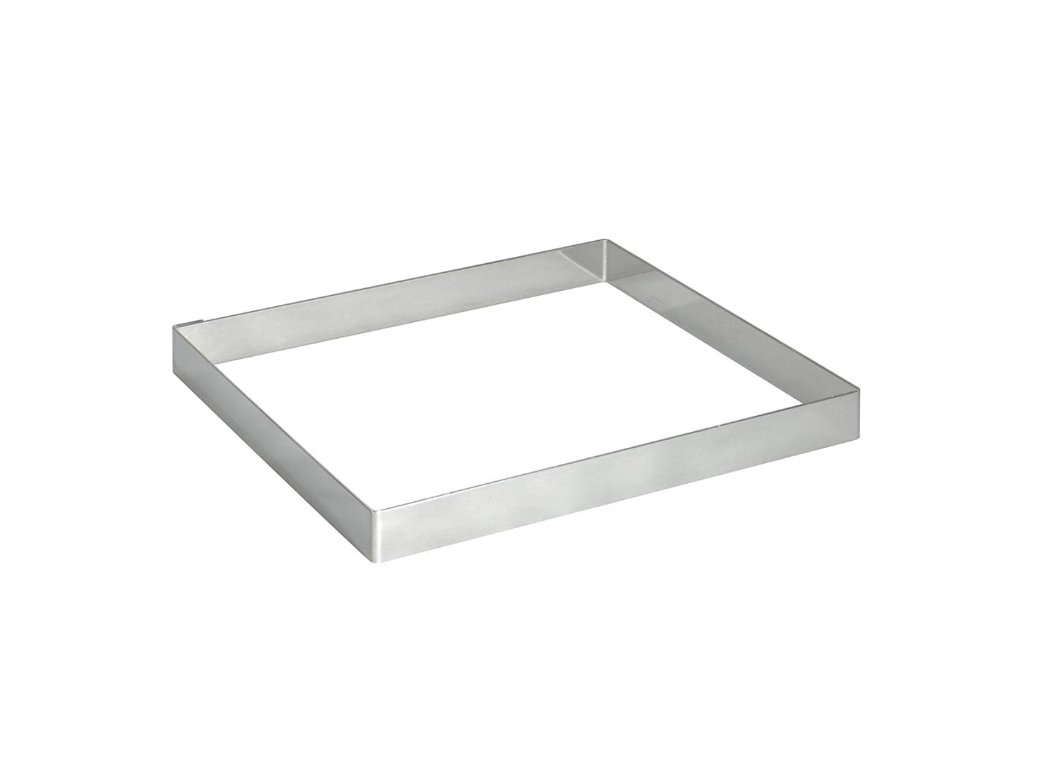De Buyer 3905.20 Stainless Steel Square Rings, 2 cm High, 20 cm Diameter, 21.01 x 20.6 x 3 cm, Silver