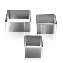 Metaltex Square Cooking Moulds, Set of 3, Stainless Steel, 6/8/10 cm
