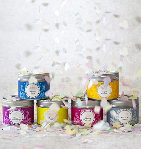 Shearer Candles Egyptian Cotton Small Scented Silver Tin Candle - White, Silver and White, 6cm l x 6cm w x 4.7cm h - Image 4
