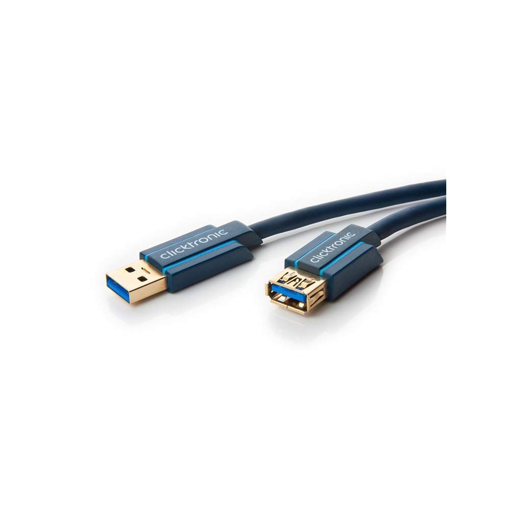 Clicktronic 70120 Casual USB 3.0 Extension, 3m Length, 3.00 m, Grau