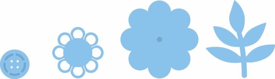 Marianne Design Creatable Button Flower Cutting Die, Metal, Blue, 20 x 9 x 0.5 cm