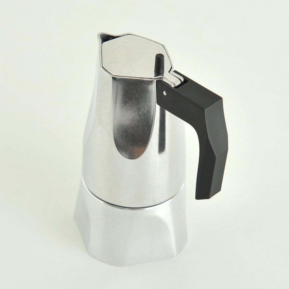 Alessi 3-Cup Ossidiana Espresso Coffee Maker in Aluminium Casting Handle with Knob in Thermo Plastic ResinBlack - Image 3