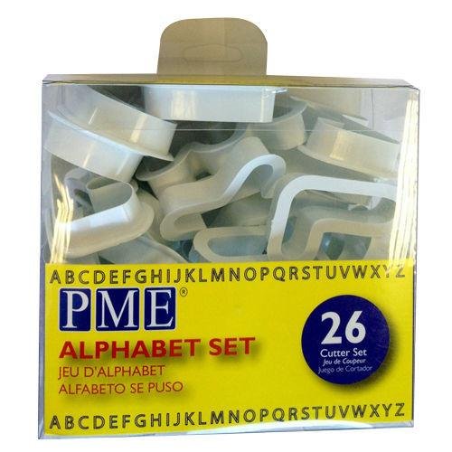 PME Alphabet Cutters for Sugarcraft and Cake Decorating, Set of 26, White, 5 x 1.3 x 5 cm