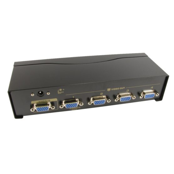 CDL Micro 4 Port Way SVGA VGA Splitter Box Boosts Signal too - BLACK - Image 2