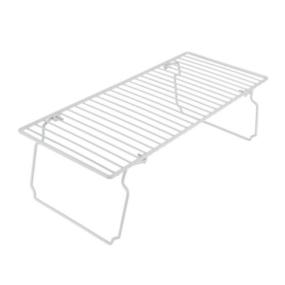 Metaltex Storage Folding Legs, Coated Wire Rack, Shelf Space Saver, Cupboard Organiser, White, Size: 47 x 21 x 14 cm, Metal, Silver - Image 2