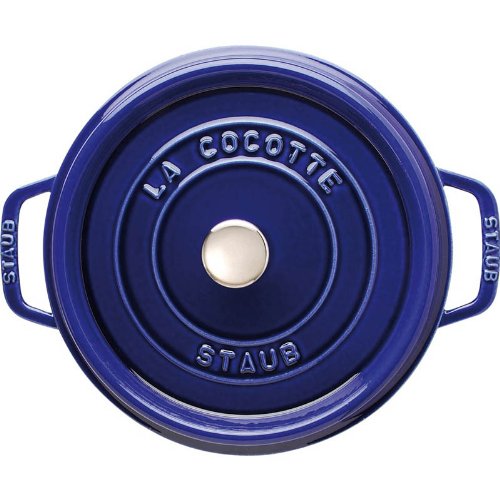 STAUB Cast Iron Roaster/Cocotte, Round, Dark Blue, 28 cm, 6.7 L, 28cm - Image 3