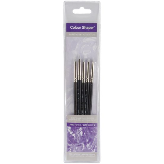 Colour Shaper Firm Grey Tip Painting Set - Wallet of 5 (Size 0)
