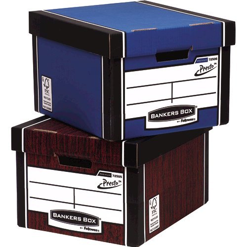 BANKERS BOX 10 Premium Classic Storage Box with Lids, Cardboard Storage Box with Lids for Office Storage - Image 4
