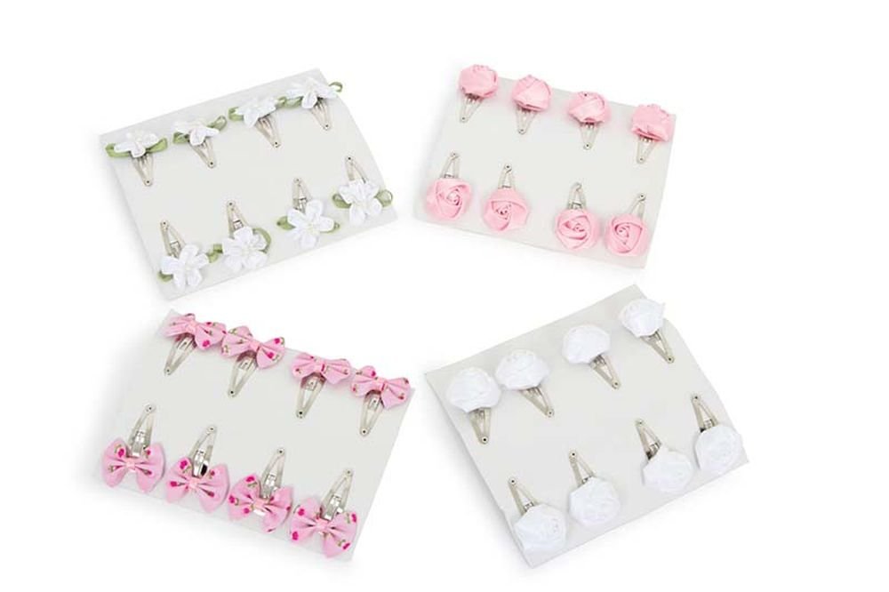 Small Foot Company Hairslides Blossoms, Silver, Pink