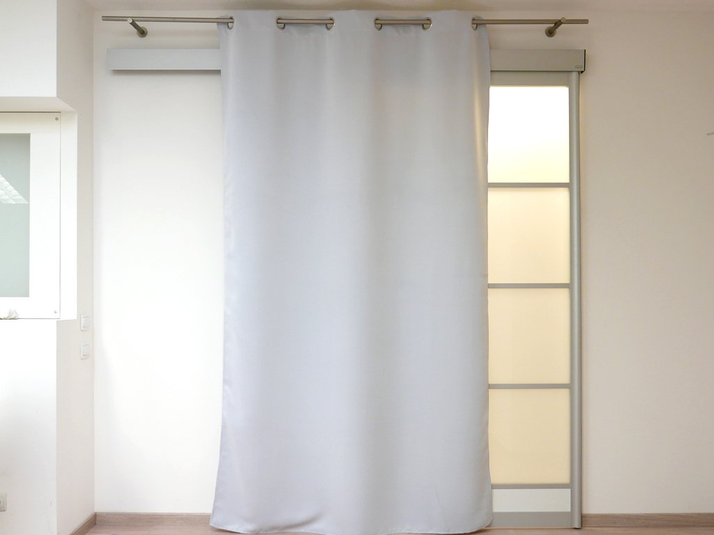 Soleil d'Ocre Polyester Blackout Curtain with Eyelets, white, 140 x 180 cm, W 55.1" x L 70.9" (1 Panels)