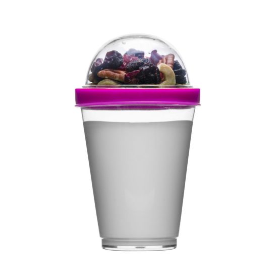 Sagaform SA5017122 Polysthyrene Plastic Yoghurt Cup with Storage, Pink