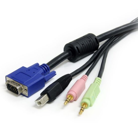 StarTech 10 ft 4-in-1 USB VGA KVM Cable with Audio and Microphone - VGA KVM Cable - USB KVM Cable - KVM Switch Cable (USBVGA4N1A10) - Image 2