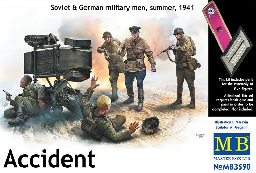 Masterbox 1:35 Scale Accident, Soviet and German Military Summer 1941 Assembly Parts, Multicolor