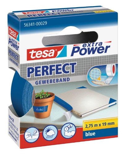 tesa UK Extra Power Perfect, Blue, 2.75m x 19mm, 2,75m x 19mm