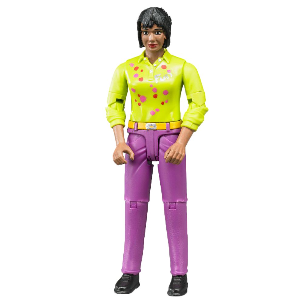 Bruder 60403 Woman Figure - Medium Skin & Jeans 1:16 Scale Toy Worker Compatible with All Vehicles & Playsets