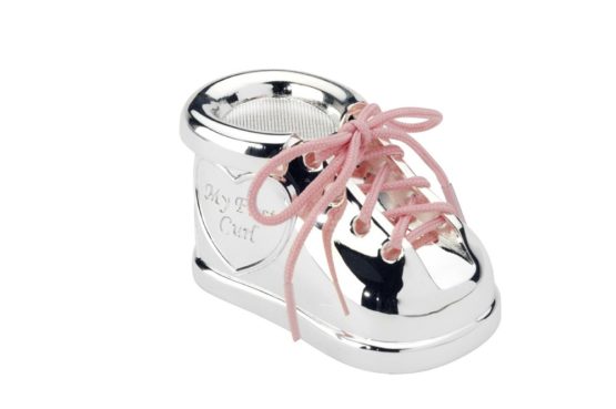 Zilverstad 7276261 Shoe Shaped Baby's First Curl and Tooth Boxes 6 x 3.5 x 3.7 cm Silver Plated Pink and Blue - Image 3