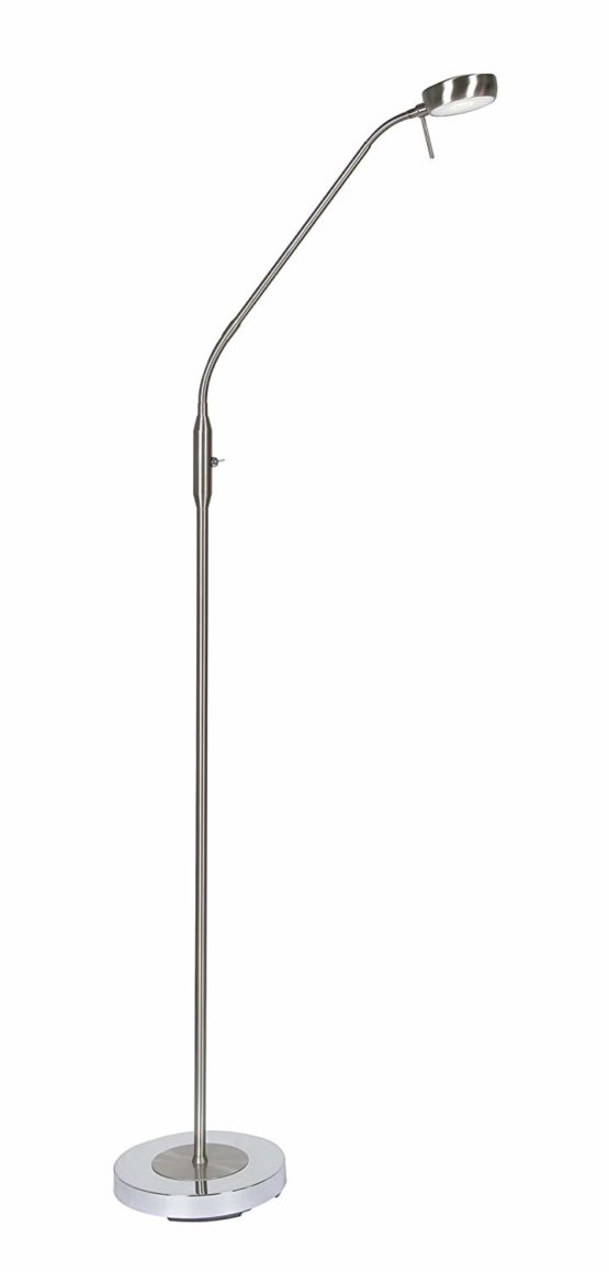 Oaks Lighting Orin 7 Watt LED Adjustable Arm Floor Spot Light in Antique Chrome