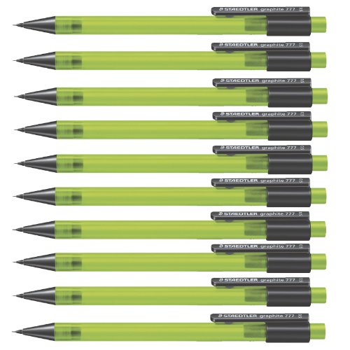 STAEDTLER 777 05-5 Graphite Mechanical Pencil - 0.5mm, B Lead, Green Barrel (Pack of 10)