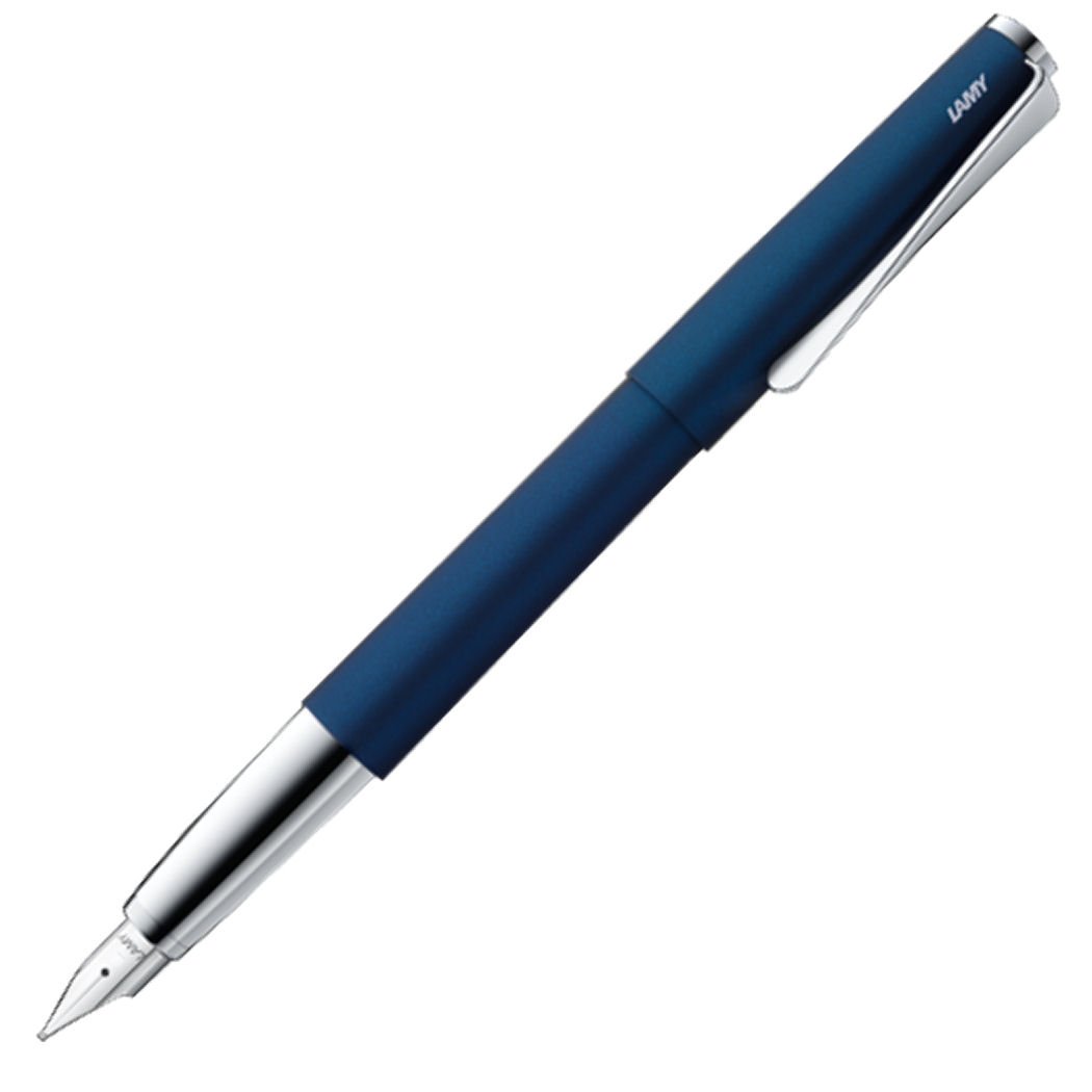 Lamy studio imperialblue, Fountain Pen in elegant metal body, steel nib, partially platinum-plated & in nib size EF