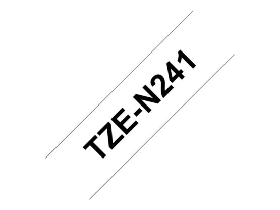 Brother TZe-N241 Labelling Tape Cassette, Black on White, 18mm (W) x 8M (L), Non-Laminated, Brother Genuine Supplies - Image 2