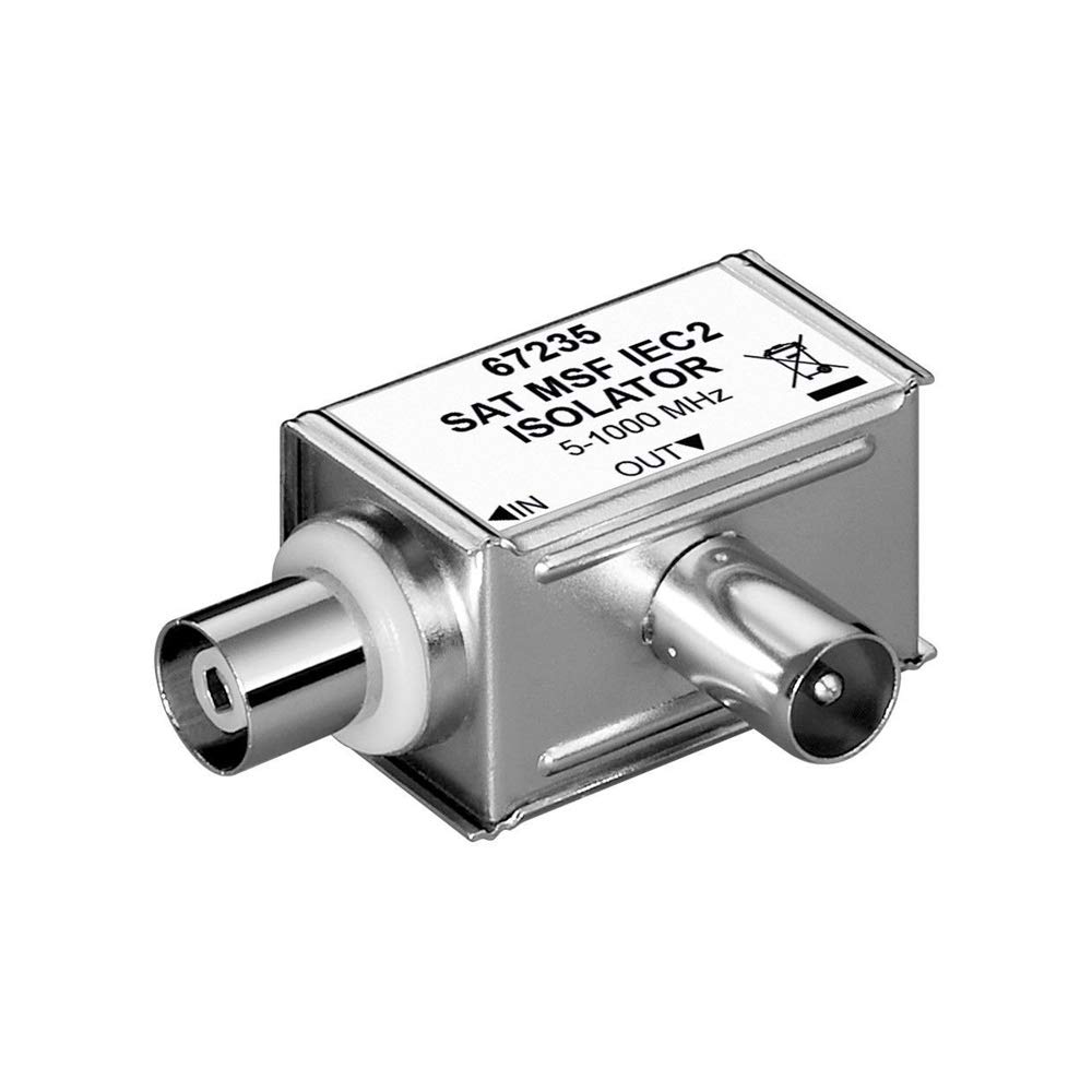 Goobay 67235 Ground Breaker, Galvanic Separator, Silver Angled, 1 pieza