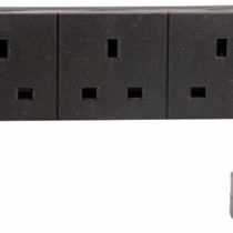 pro-elec 5823 1 m 4 Gang Way UK 13 A Trailing Socket Mains Power Extension Lead - Black