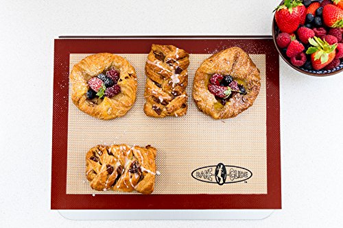 Bake-O-Glide SILBOM Baking Mat, Woven Glass Fabric Coated in Silicone, Brown, 300mm x 400mm, 40L x 30W cm - Image 3