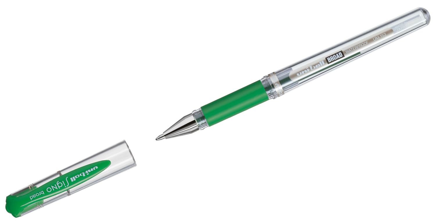 Uni-Ball 1 mm Signo Broad Rollerball Pen - Green