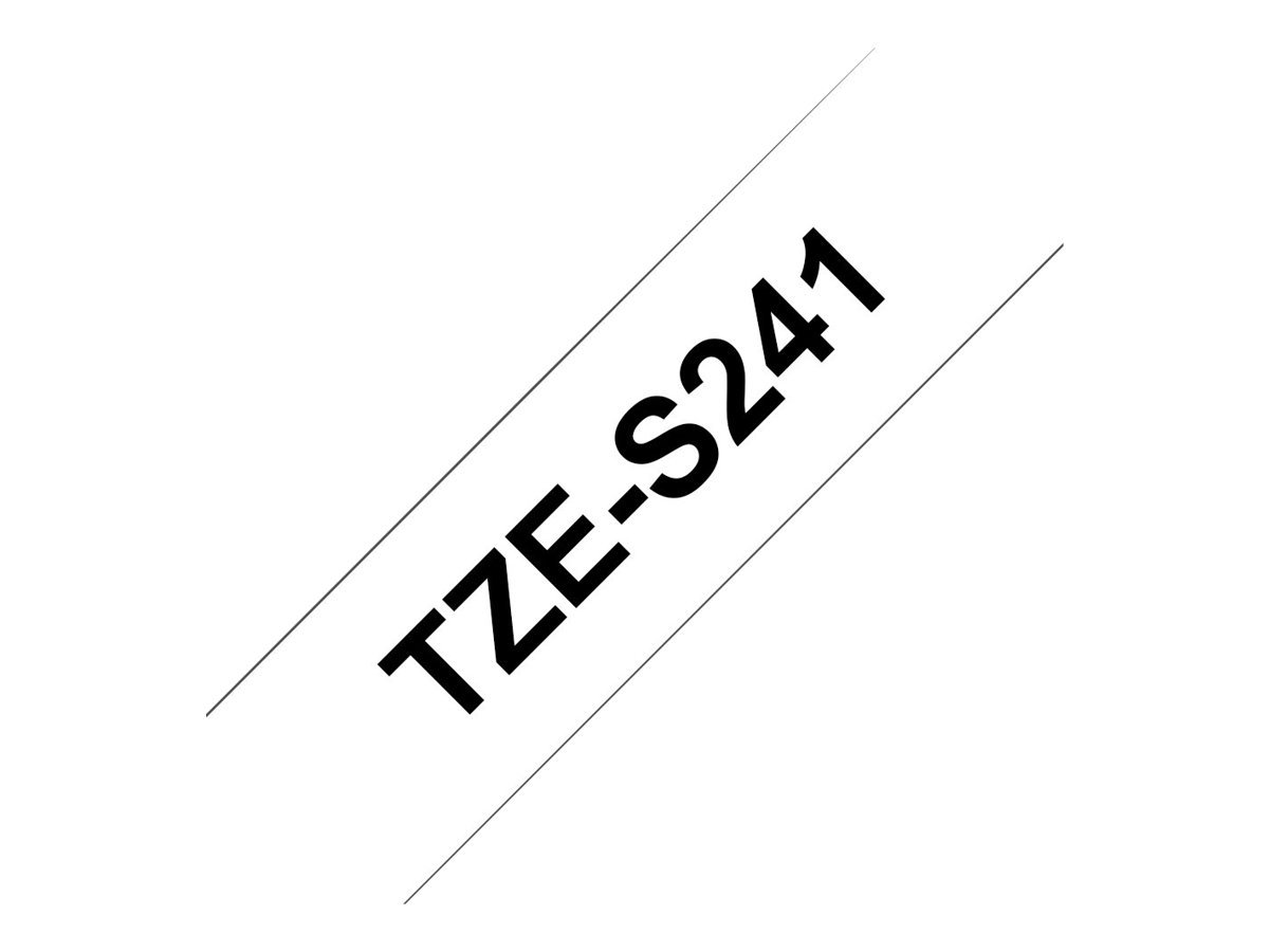 Brother TZe-S241, Extra strength adhesive, black on white, Roll (1.8 cm x 8 m) 1 cassette(s) laminated tape - Image 2