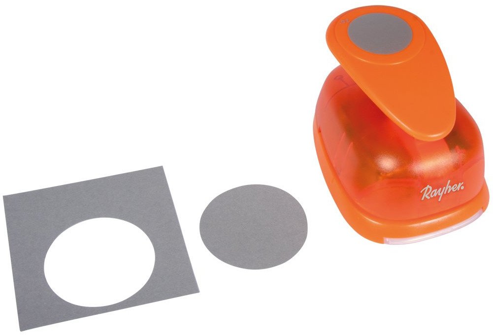 RAYHER Round/Circle Motive Puncher for Paper Upto 200 g/m sq, Orange, 6.35 cm - Image 2