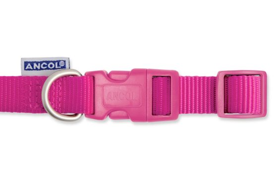 Ancol Viva Adjustable Collar Pink, Size 1-2/ Small Fits neck 20-30cm, Quick Fit, Lightweight, Weather Proof