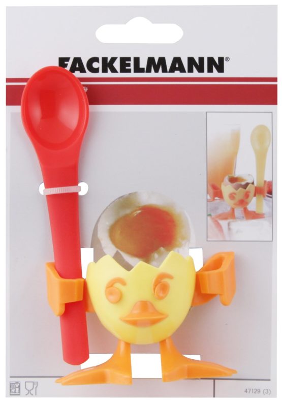 Fackelmann Cup and Egg Spoon Chicky of Plastic, Yellow/Orange, 7.5 x 5 x 4.5 cm - Image 3