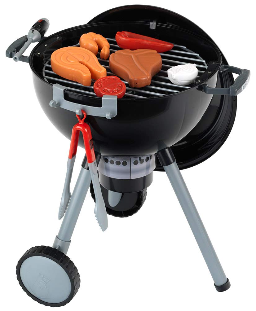 Theo Klein 9401 Weber Premium Kettle Barbecue with Light & Sound I Incl. accessories I Magnetic lighter to activate the charcoal I For children aged 3 years and up