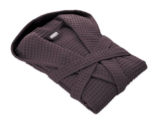 möve Piquée hooded bathrobe in size XL made of 100% cotton, graphite - Image 2