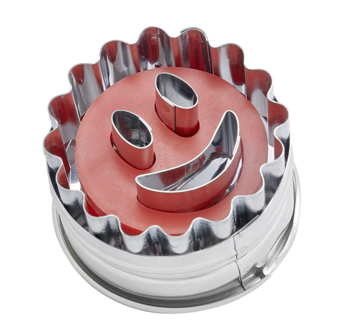 Dr.Oetker Linzer Cookie Cutter Smiley, Stainless Steel, Silver, 5 x 3.5 cm