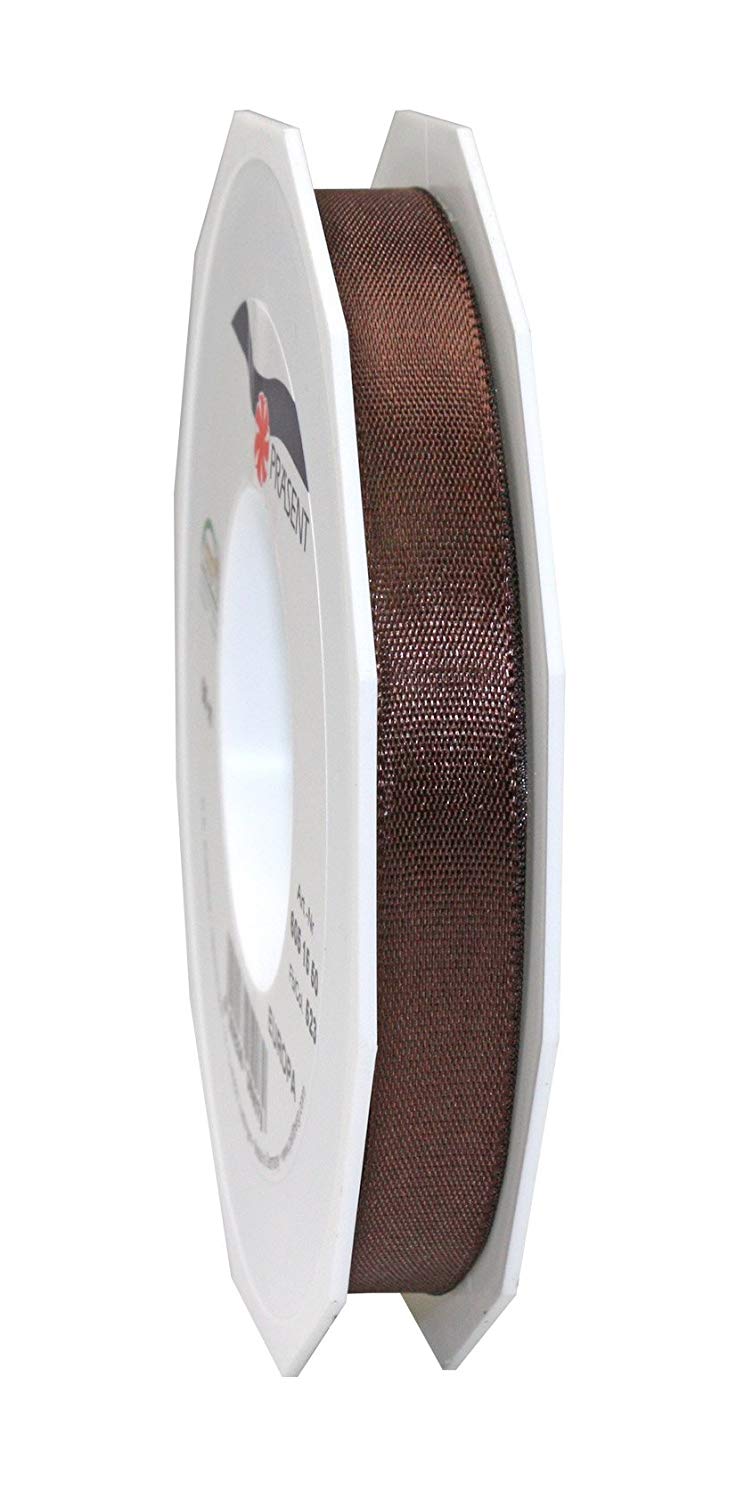 C.E. Pattberg Präsent - Europa Taffeta Ribbon Brown 15 mm width, 50 m length, Pastel Green, 15mm - 50m
