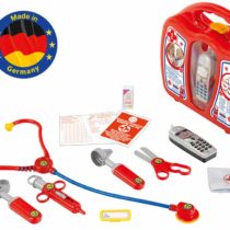 Theo Klein 4350 Doctor's Case with Mobile Phone I Robust case with stethoscope, syringe and much more I With battery-powered mobile phone with sound I Dimensions: 27 cm x 24 cm x 10 cm I Toy for children aged 3 years and up