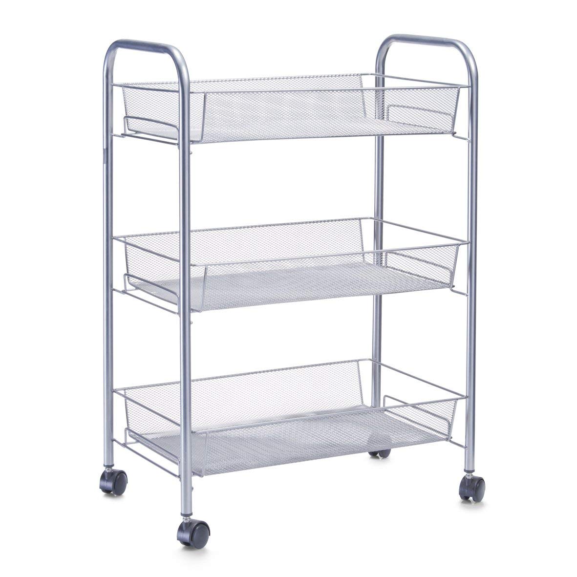 Zeller 17720 43.5 x 26 x 62.5 cm Rolling Shelf Mesh, Grey