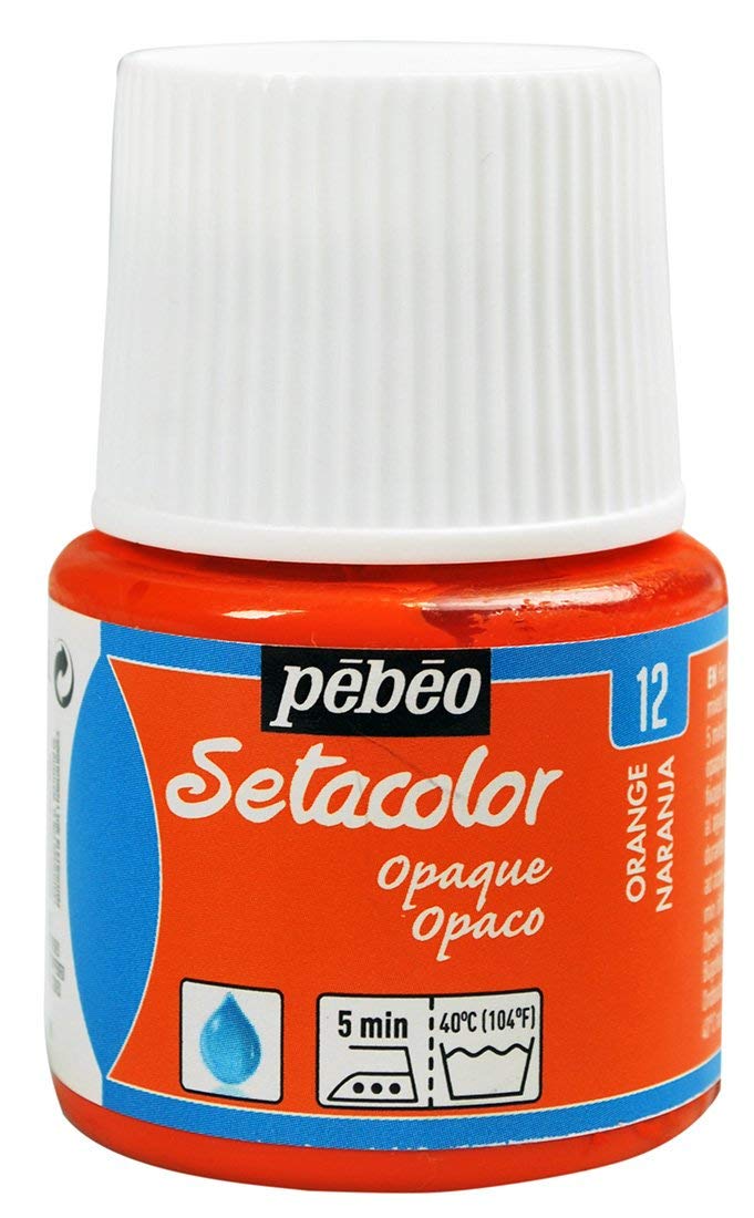 PEBEO 295-012 Setacolor Opaque Fabric Paint 45-Milliliter Bottle, Orange,Orange, 1 ml (Pack of 45)