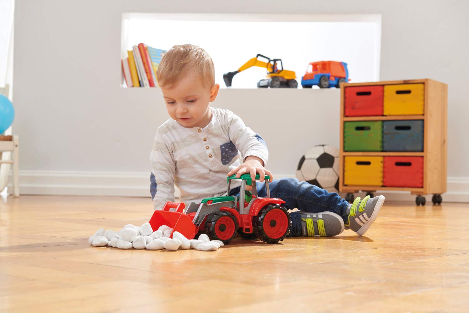 Lena 04417, TRUXX front-shovel loader, commercial vehicle approx. 35 cm, tractor with shovel play figure - Image 4