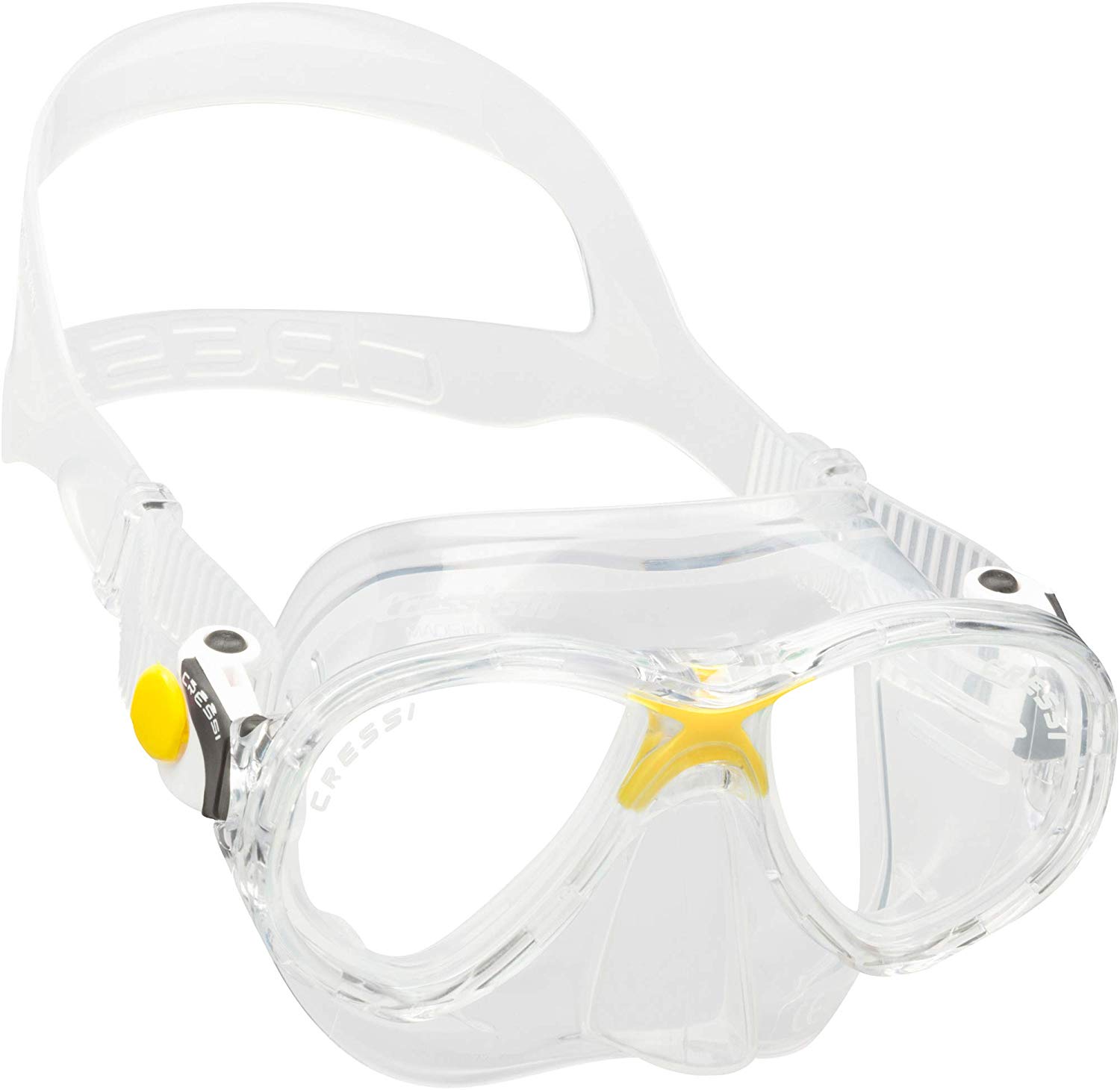 Cressi Kids Marea Jr Scuba Diving and Snorkeling Junior Mask - Transparent/Yellow, standard size